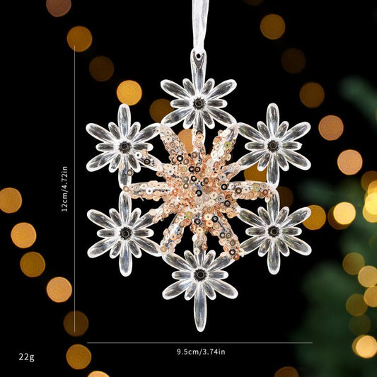 Christmas Transparent Sequin Hanging Ornaments Holiday Decorations, Sunflower Garland, Snowflakes, A Five-Petal Garland, Reindeer Wreath, Bow, Pumpkin Car, Three-Dimensional Butterfly, Reindeer Turning Its Head, Dragonfly, Alphabet Board, Ballet Dancer...