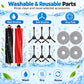 Washable robot vacuum replacement parts: main brushes, side brushes, mop pads