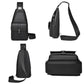 WEIXIER X493 Men PU Leather Sling Bag Waterproof Casual Crossbody Chest Daypack
