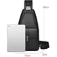 WEIXIER X493 Men PU Leather Sling Bag Waterproof Casual Crossbody Chest Daypack