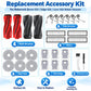 Replacement accessory kit featuring main brushes, side brushes, filters, mop pads, dust bags