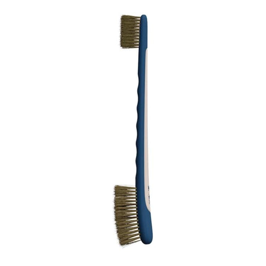 qili Car Window Seal & Detail Brush Dual-Headed Crevice Cleaning Tool, Flagged Hog Bristles, Tapered Filaments, Boar Bristles + Tapered Filaments