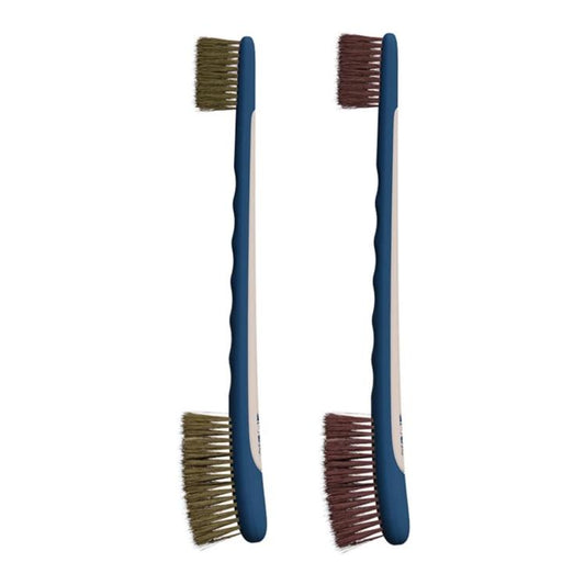 qili Car Window Seal & Detail Brush Dual-Headed Crevice Cleaning Tool, Flagged Hog Bristles, Tapered Filaments, Boar Bristles + Tapered Filaments