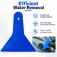 Blue window tint squeegee tool with triangular blade and hanging hole
