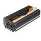 Pure sine wave inverter, black aluminum housing with twin AC output sockets on side