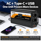 Pure sine wave inverter with AC outlets plus Type-C and USB 5A ports in one unit