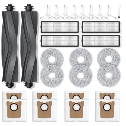 Vacuum replacement kit with two main brushes, filters, mop pads, side brushes, dust bags