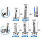 Assorted self-tapping screw sizes diagram with hex and truss head heads