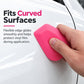 Pink flexible edge squeegee for curved surfaces with rounded working edge