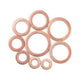 M5-M14 Copper Metric Washer Sealing Set Solid Copper Flat Ring Crush Washer Kit, 50 PCS/Box, 100 PCS/Box