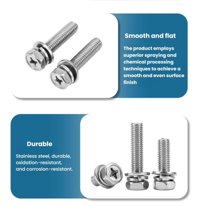 Stainless steel cross-drive hex-head screws and bolts, kit set shown