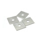 Set of stainless steel square flat washers with round center holes