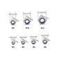 Hex nylon insert lock nuts with size labels M3, M4, M5, M6, M8, M10, M12