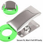 Stainless steel fish fillet clamp with green protective cushion and base plate