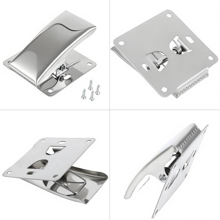 Stainless steel fish fillet clamp set with base plate, screws, and clamping handle