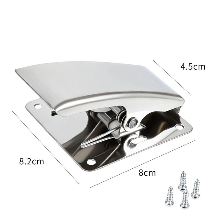 Stainless steel fish fillet clamp with metal body and base plate, includes screws