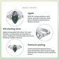Product process card showing Agate, 925 sterling silver, and platinum plating callouts