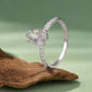 S925 sterling silver ring with teardrop center stone and pavé band