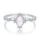 S925 Sterling Silver Natural Moonstone Ring, 6 US Size, 7 US Size, 8 US Size