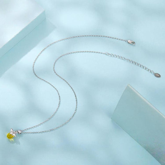S925 Sterling Silver Playful Bee Collarbone Necklace, SCN554