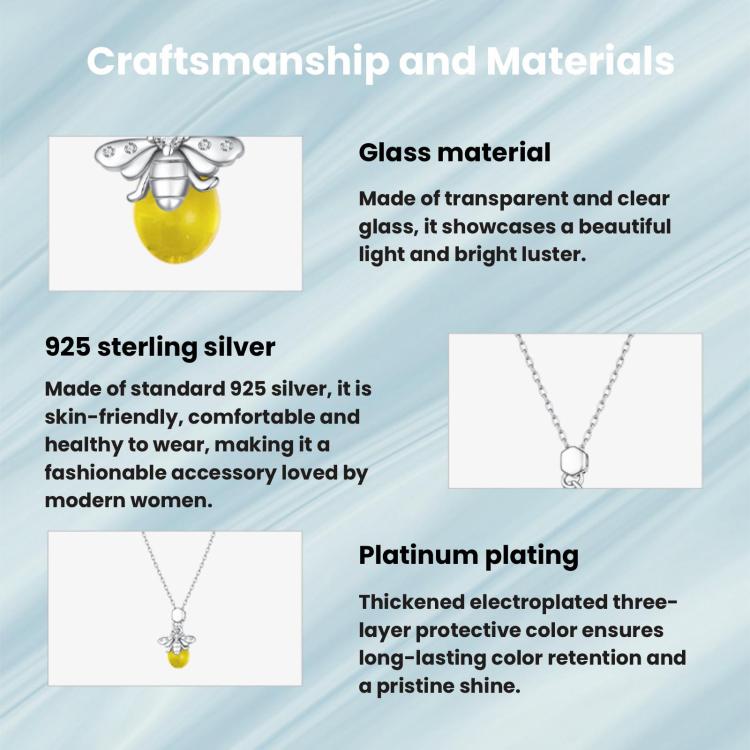 S925 Sterling Silver Playful Bee Collarbone Necklace, SCN554