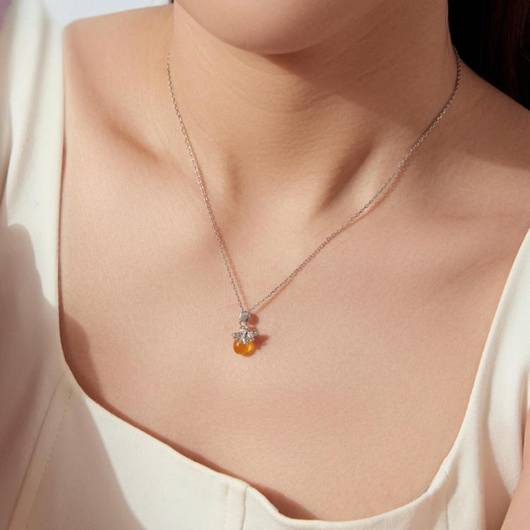 S925 Sterling Silver Playful Bee Collarbone Necklace, SCN554