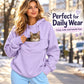 Lavender pet-carrying hoodie with front pouch pocket and adjustable drawstring hood