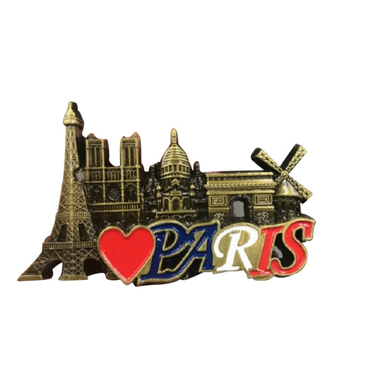 Architectural Landscape Metal Magnetic Refrigerator Stickers Home Decoration, French Panorama, Louvre, Representative Buildings in France, London, Arena, Qatar, Long Strip French Panorama, Eiffel Tower Road Sign, Golden Gate Street Opener              ...