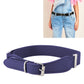 Kids elastic belt with PU leather square pin buckle, adjustable 65cm, dark purple