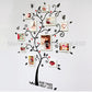 Photo tree wall sticker with full tree silhouette and multiple photo frames with hearts