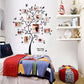 Photo tree wall sticker set with swirling branches and many photo frames for wall display