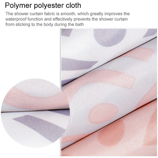 Geometric Shower Curtain Waterproof Bath Bathroom Curtain, With 80 x Height 180cm, With 120 x Height 180cm, With 150 x Height 180cm, With 180 x Height180cm, With 180 x Height200cm, With 200 x Height 200cm, With 240 x Height200cm, With 100 x Height 180c...
