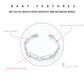 Silver three-layer open cuff charm bracelet showing faceted link shape.