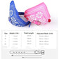 Blue and pink printed bandana dog collars with adjustable straps and metal buckle