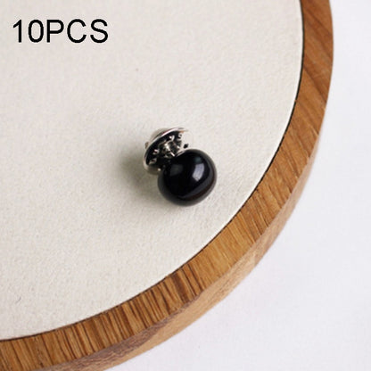 Black pearl stud collar button pin with metal backing