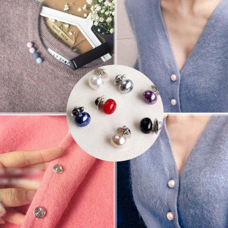 Assorted pearl stud collar pins with red, purple, black, and white beads