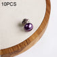 Purple faux-pearl collar pin with metal clasp, single stud style for scarf or DIY