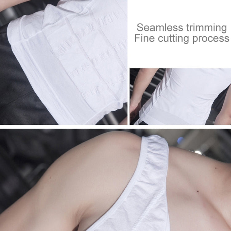 White seamless slimming tank top with smooth compression fabric and sleeveless fit