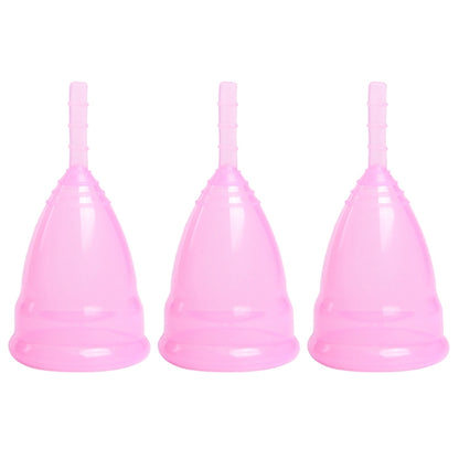 3PCS Reusable Soft Cup Medical Grade Silicone Menstrual Cup, Large, Small