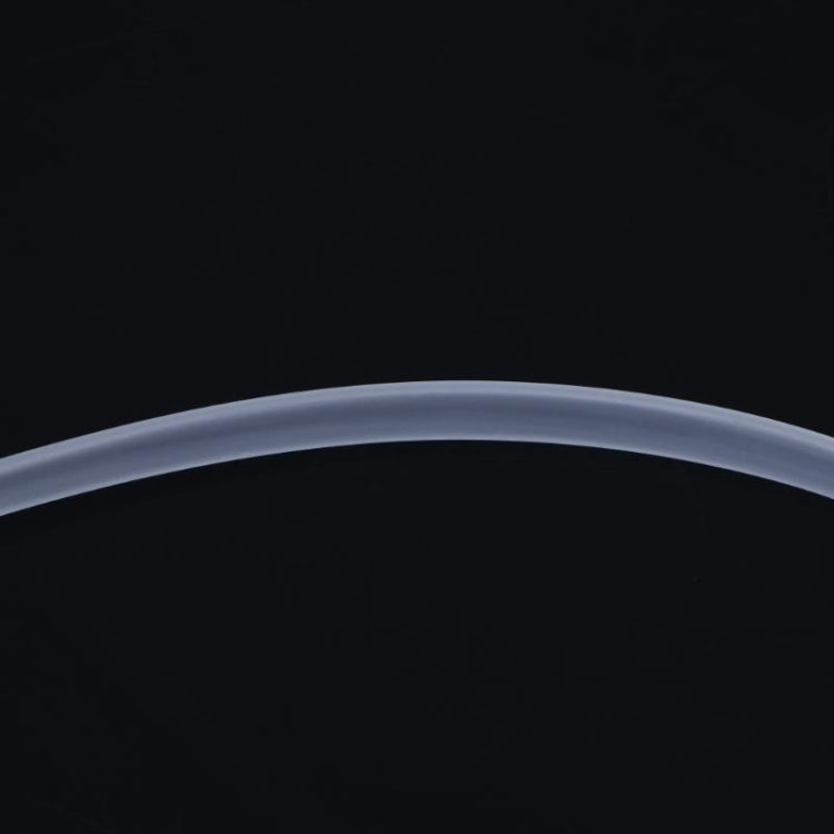 Clear translucent silicone air pump hose tubing close-up of curved section