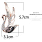 Swan crystal brooch with rose-gold tone setting and clear rhinestone accents