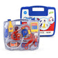 Blue doctor role-play stethoscope set in clear plastic medicine case with accessories