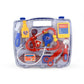 Blue doctor role-play stethoscope set in clear plastic case with stethoscope and tools