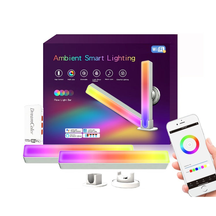 2pcs/box RGB Desktop Background Music Rhythm Pickup Ambient Light, Bluetooth, WiFi