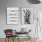 Two-panel wall print set featuring a quote panel and monochrome pineapple artwork