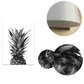 Monochrome pineapple wall art print with circular material samples