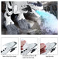 White and gray electric mechanical dinosaur toy emitting mist from mouth