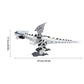 White and gray electric mechanical dinosaur toy, approx 47 cm length