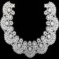 White lace fake collar with scalloped border and floral medallion motifs