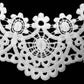White lace applique collar trim with round motifs and cutout floral embroidery